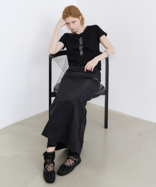 NICK&NICOLE(ニックアンドニコール)の「PANEL LONG SKIRT_BLACK(スカート・レディース・その他・FREE)」の3枚目の写真