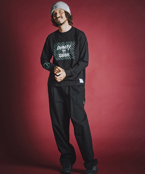 seventy seven(セブンティセブン)の「mlt5784- heavy oz USA cotton L-S t-shirt (monogram) ロングスリーブTシャツ(7726W250)(Tシャツ/カットソー・メンズ・ホワイト/ブラック/サンドベージュ・S/M/L/XL)」の10枚目の写真