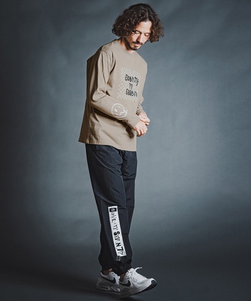 seventy seven(セブンティセブン)の「mlt5784- heavy oz USA cotton L-S t-shirt (monogram) ロングスリーブTシャツ(7726W250)(Tシャツ/カットソー・メンズ・ホワイト/ブラック/サンドベージュ・S/M/L/XL)」の15枚目の写真