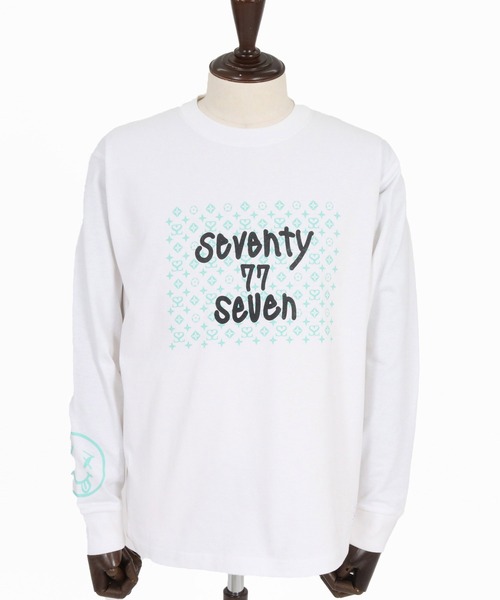 seventy seven(セブンティセブン)の「mlt5784- heavy oz USA cotton L-S t-shirt (monogram) ロングスリーブTシャツ(7726W250)(Tシャツ/カットソー・メンズ・ホワイト/ブラック/サンドベージュ・S/M/L/XL)」の16枚目の写真
