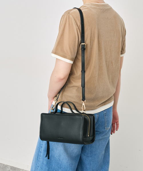 Spick & Span（スピックアンドスパン）の「《別注 / 》HASHIBAMI / ハシバミ スクエアショルダー2WAYバッグ*（ショルダーバッグ・レディース・グリーン/ブラック・FREE）」の21枚目の写真
