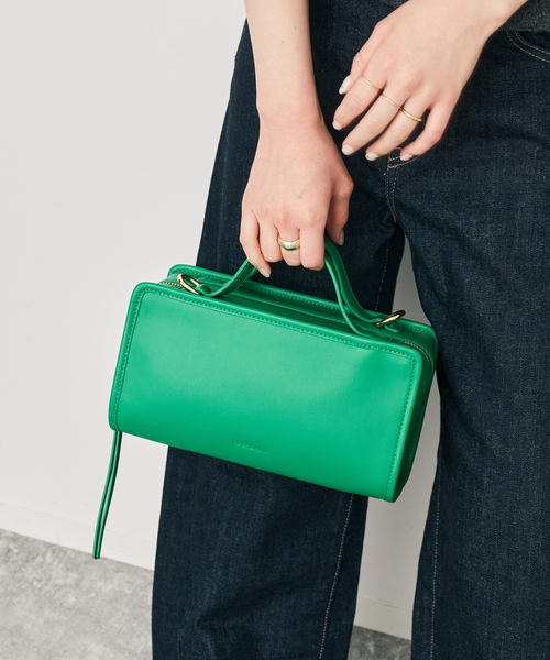 Spick & Span（スピックアンドスパン）の「《別注 / 》HASHIBAMI / ハシバミ スクエアショルダー2WAYバッグ*（ショルダーバッグ・レディース・グリーン/ブラック・FREE）」の11枚目の写真