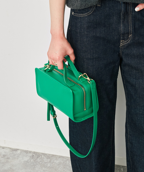 Spick & Span（スピックアンドスパン）の「《別注 / 》HASHIBAMI / ハシバミ スクエアショルダー2WAYバッグ*（ショルダーバッグ・レディース・グリーン/ブラック・FREE）」の12枚目の写真
