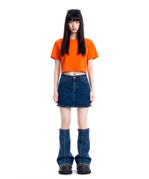 C WEAR BY THE GENIUS(シーウェアバイザジーニアス)の「オーバーサイズクロップTシャツオレンジ(Tシャツ/カットソー・レディース・その他・X-SMALL/SMALL/MEDIUM/LARGE/X-LARGE)」の3枚目の写真