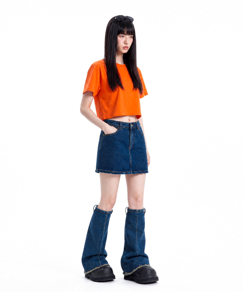 C WEAR BY THE GENIUS(シーウェアバイザジーニアス)の「オーバーサイズクロップTシャツオレンジ(Tシャツ/カットソー・レディース・その他・X-SMALL/SMALL/MEDIUM/LARGE/X-LARGE)」の4枚目の写真