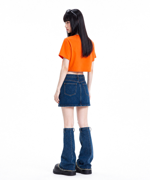 C WEAR BY THE GENIUS(シーウェアバイザジーニアス)の「オーバーサイズクロップTシャツオレンジ(Tシャツ/カットソー・レディース・その他・X-SMALL/SMALL/MEDIUM/LARGE/X-LARGE)」の5枚目の写真