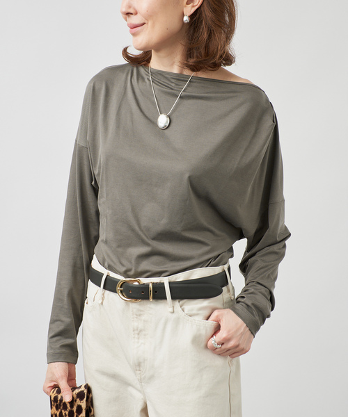 VERMEIL par iena(ヴェルメイユパーイエナ)の「ドレーププルオーバー(Tシャツ/カットソー・レディース・アイボリー/チャコールグレー/ブラック・FREE)」の3枚目の写真