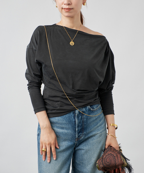 VERMEIL par iena(ヴェルメイユパーイエナ)の「ドレーププルオーバー(Tシャツ/カットソー・レディース・アイボリー/チャコールグレー/ブラック・FREE)」の7枚目の写真