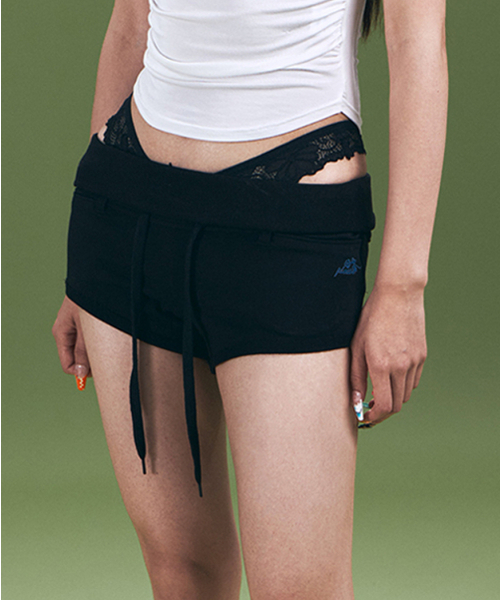 PLEASENOFOLLOW(プリーズノーフォロー)の「Dan Rose Logo Shorts (Black)(その他パンツ・レディース・その他・SMALL/MEDIUM)」の2枚目の写真