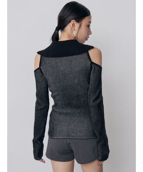 MURUA(ムルーア)の「オフショルレイヤードZIPニット(ニット/セーター・レディース・ブルー/ブラック/パープル/その他1・FREE)」の22枚目の写真