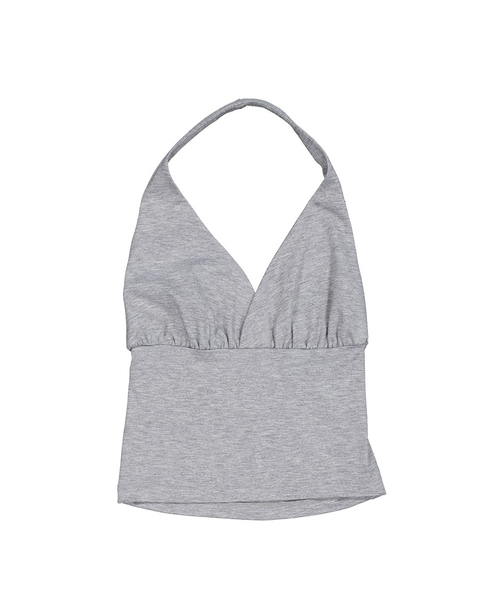 WAVEGIRL（ウェーブガール）の「Coco Halter Sleeveless Top (6Color)（Tシャツ/カットソー・レディース・ブラック/PINK/ライトグリーン/アイボリー/レッド/ライトグレー・FREE）」の3枚目の写真