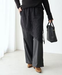 レースレイヤードストレッチパンツ