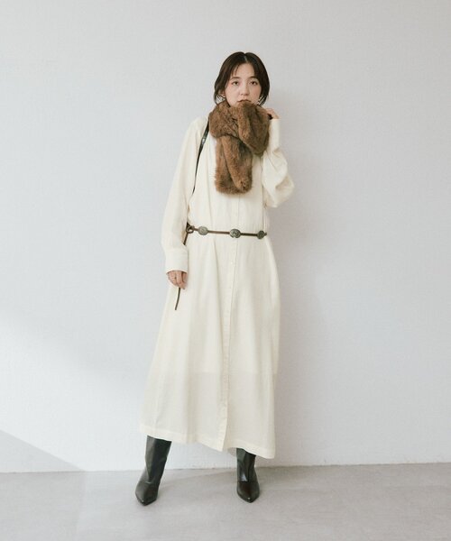 RIVE DROITE（リヴドロワ）の「ストール付ロングシャツワンピース（ワンピース・レディース・グレー系その他/イエロー・38/36）」の20枚目の写真