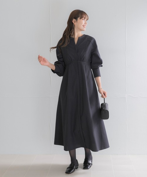 URBAN RESEARCH ROSSO WOMEN(アーバンリサーチ ロッソ)の「『一部WEB限定カラー』バイカラーチェックナローワンピース(ワンピース・レディース・ブラウン/ネイビー・FREE)」の11枚目の写真