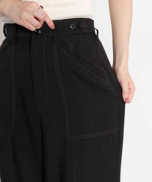 cepo(セポ)の「ベイカー配色ステッチワイドイージーパンツ(その他パンツ・レディース・ブラック/ブラウン/オリーブ・M/S)」の12枚目の写真