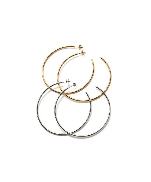 marjour（マージュール）の「[STAINLESS]BIG HOOP PIERCE（ピアス（両耳用）・レディース・ゴールド/シルバー・FREE）」の5枚目の写真