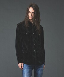 5351 POUR LES HOMMES | プリーツ ベルベット ロングスリーブ シャツ(シャツ/ブラウス)