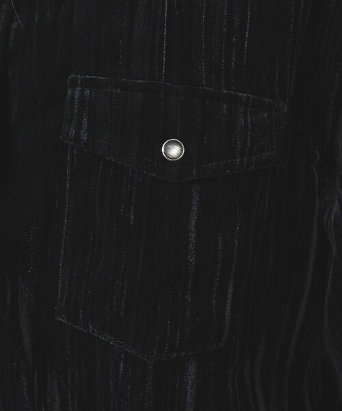 5351 POUR LES HOMMES(ゴーサンゴーイチプールオム)の「プリーツ ベルベット ロングスリーブ シャツ(シャツ/ブラウス・メンズ・ブラック・48/50/46/44)」の10枚目の写真
