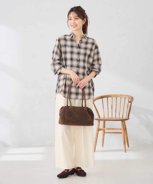 a.v.v（アーヴェヴェ）の「オンブレーチェックシャツ（シャツ/ブラウス・レディース・ブラック/ブラウン・39）」の10枚目の写真