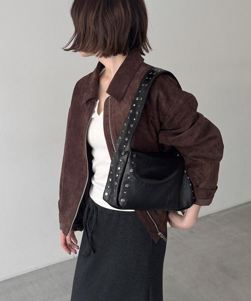 CANAL JEAN(キャナルジーン)の「El mar スタッズショルダーBAG(ショルダーバッグ・レディース・ブラウン/ブラック・ONE SIZE)」の1枚目の写真