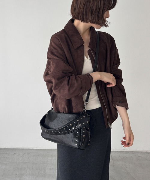 CANAL JEAN(キャナルジーン)の「El mar スタッズショルダーBAG(ショルダーバッグ・レディース・ブラウン/ブラック・ONE SIZE)」の8枚目の写真