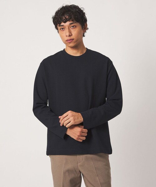 A DAY IN THE LIFE UNITED ARROWS（アデイインザライフユナイテッドアローズ）の「シャイニー パールニット リラックスカットソー＜A DAY IN THE LIFE＞（Tシャツ/カットソー・メンズ・ネイビー/ダークブラウン/オフホワイト・L/XL/M）」の3枚目の写真