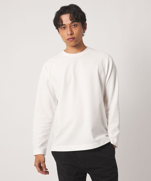 A DAY IN THE LIFE UNITED ARROWS（アデイインザライフユナイテッドアローズ）の「シャイニー パールニット リラックスカットソー＜A DAY IN THE LIFE＞（Tシャツ/カットソー・メンズ・ネイビー/ダークブラウン/オフホワイト・L/XL/M）」の7枚目の写真