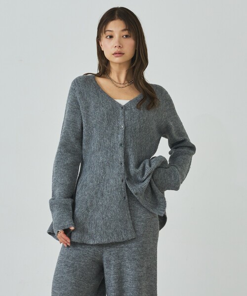abahouse mavie(アバハウスマヴィ)の「【セットアップ】ペプラムニットカーディガン&ニットワイドパンツ(ニット/セーター・レディース・ブラウン/グレイッシュベージュ/グレー・38/36)」の12枚目の写真