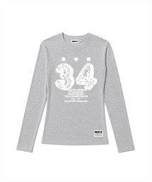 セミクロップド 34ice 長袖Tシャツ [メランジグレー]