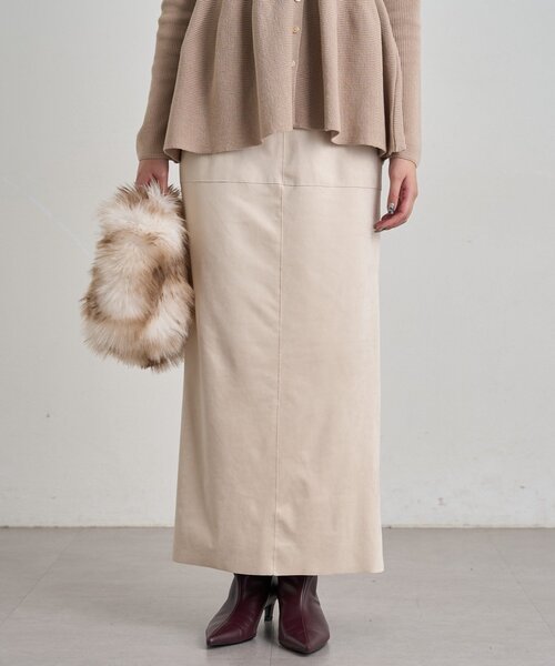 LOUNGEDRESS(ラウンジドレス)の「【JAPAN MADE】フェイクスウェードタイトスカート(スカート・レディース・カーキ/アイボリー・36/38)」の3枚目の写真