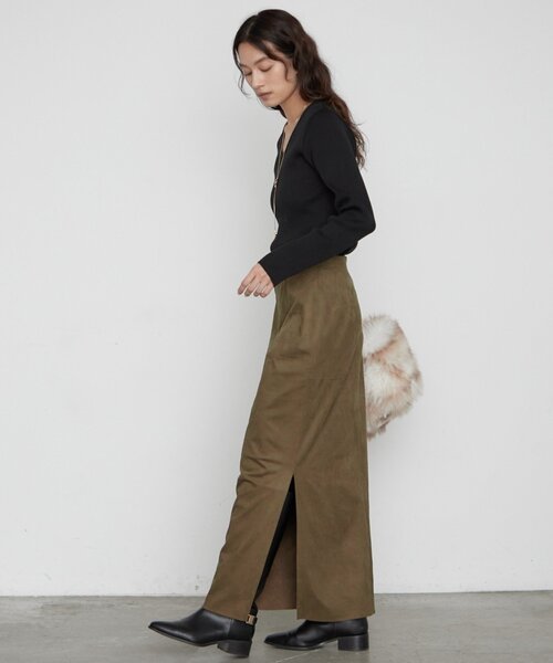 LOUNGEDRESS(ラウンジドレス)の「【JAPAN MADE】フェイクスウェードタイトスカート(スカート・レディース・カーキ/アイボリー・36/38)」の20枚目の写真