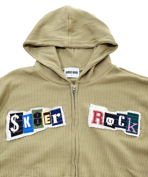 SK8ER ROCK(スケーターロック)の「Collage Logo ワッフルフードジップアップ (サンド)(パーカー・レディース・その他・ONE SIZE)」の3枚目の写真