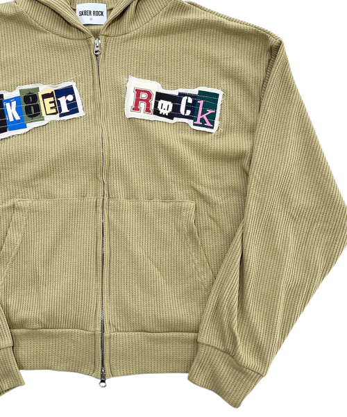 SK8ER ROCK(スケーターロック)の「Collage Logo ワッフルフードジップアップ (サンド)(パーカー・レディース・その他・ONE SIZE)」の4枚目の写真