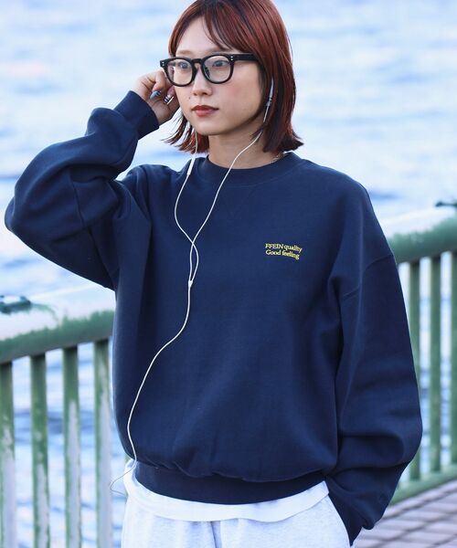 FFEIN(フェイン)の「*新色追加【FFEIN(フェイン)】ワンポイントロゴプルオーバースウェット / ワイドシルエット 男女兼用(スウェット・メンズ・ブラウン/ピンク/ネイビー/ブラック/アッシュグレー/ワイン・SMALL/MEDIUM/LARGE)」の1枚目の写真