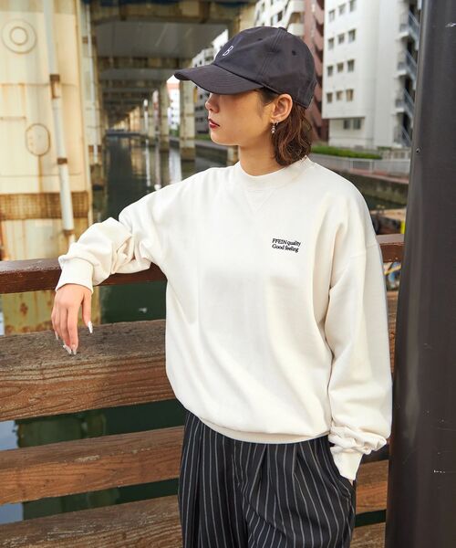 FFEIN(フェイン)の「*新色追加【FFEIN(フェイン)】ワンポイントロゴプルオーバースウェット / ワイドシルエット 男女兼用(スウェット・メンズ・ブラウン/ピンク/ネイビー/ブラック/アッシュグレー/ワイン・SMALL/MEDIUM/LARGE)」の19枚目の写真