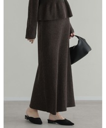 [2026AW COLLECTION][低身長サイズ有]アルパカタッチリブニットナロータイトスカート