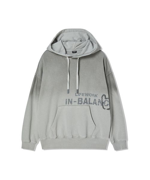 LIFE WORK(ライフワーク)の「レディース) ヴィンテージバランス ラドック フードTシャツ(パーカー・レディース・チャコールグレー/ライトグレー・SMALL/MEDIUM)」の1枚目の写真