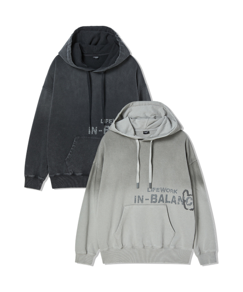 LIFE WORK(ライフワーク)の「レディース) ヴィンテージバランス ラドック フードTシャツ(パーカー・レディース・チャコールグレー/ライトグレー・SMALL/MEDIUM)」の3枚目の写真