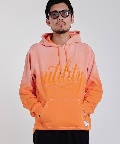 EFFECTEN（エフェクテン）の「mpa4264-Gradation fade pullover hoodie プルオーバーパーカー(efsc-14)（パーカー・メンズ・グリーン系その他/オレンジ系その他・M/L）」の5枚目の写真