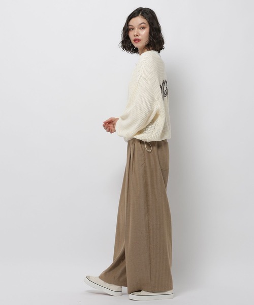 niko and...(ニコアンド)の「ネップタックワイドパンツ(スラックス・レディース・ダークブラウン/キャメル・LARGE/MEDIUM)」の12枚目の写真