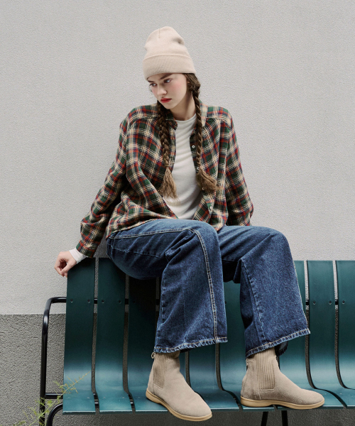 SLOWLOLLI（スローローリ）の「ステッチカラー ウォッシュドチェックシャツ - グリーン（シャツ/ブラウス・レディース・グリーン・FREE）」の6枚目の写真