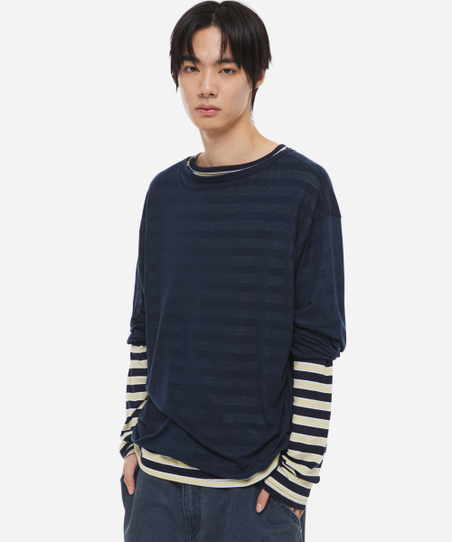 DNSR(ディーエヌエスアール)の「レイヤードシアーロングスリーブネイビー(Tシャツ/カットソー・レディース・その他・MEDIUM/LARGE/X-LARGE)」の2枚目の写真