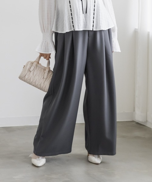 CLETTE(クレット)の「ワイドパンツ(その他パンツ・レディース・グレー/ブラック/ライトベージュ・LL/4L/3L)」の3枚目の写真