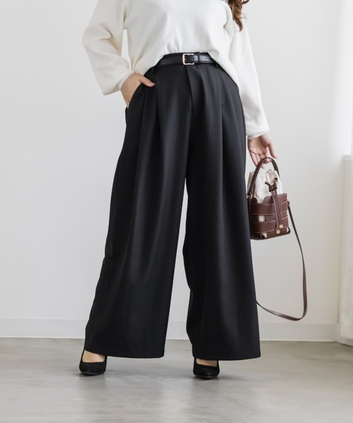 CLETTE(クレット)の「ワイドパンツ(その他パンツ・レディース・グレー/ブラック/ライトベージュ・LL/4L/3L)」の4枚目の写真