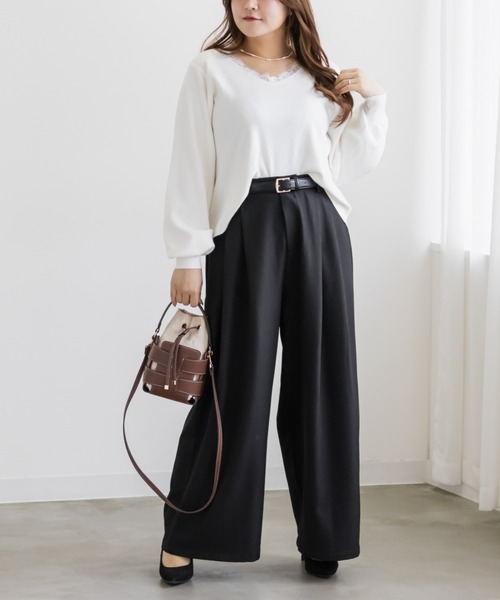 CLETTE(クレット)の「ワイドパンツ(その他パンツ・レディース・グレー/ブラック/ライトベージュ・LL/4L/3L)」の7枚目の写真