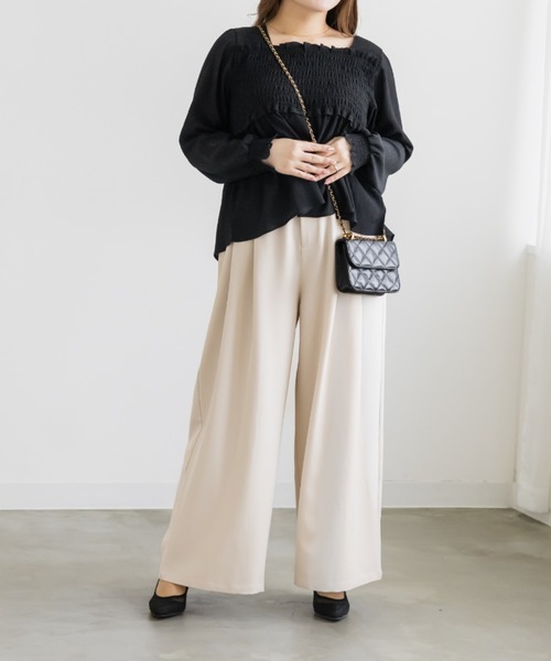 CLETTE(クレット)の「ワイドパンツ(その他パンツ・レディース・グレー/ブラック/ライトベージュ・LL/4L/3L)」の14枚目の写真