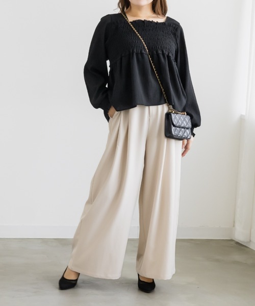 CLETTE(クレット)の「ワイドパンツ(その他パンツ・レディース・グレー/ブラック/ライトベージュ・LL/4L/3L)」の15枚目の写真