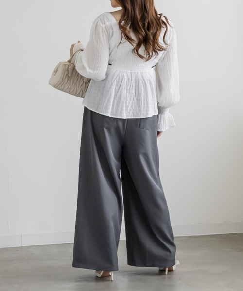CLETTE(クレット)の「ワイドパンツ(その他パンツ・レディース・グレー/ブラック/ライトベージュ・LL/4L/3L)」の11枚目の写真