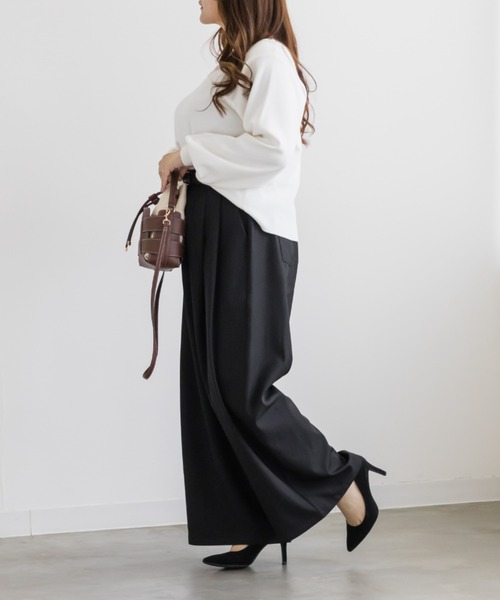 CLETTE(クレット)の「ワイドパンツ(その他パンツ・レディース・グレー/ブラック/ライトベージュ・LL/4L/3L)」の8枚目の写真