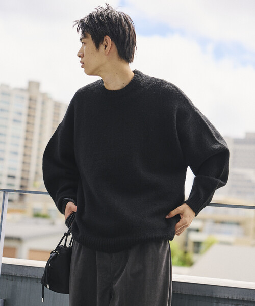 FREAK'S STORE(フリークスストア)の「限定展開 ウールブレンド ニット クルーネック プルオーバー(ニット/セーター・メンズ・ブラック/ベージュ/サックスブルー/チャコールグレー・MEDIUM/LARGE)」の19枚目の写真